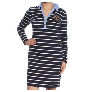 Tommy Hilfiger Navy Striped Preppy Shirtdress Size XL